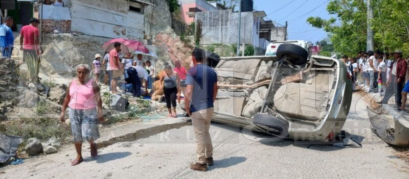 Provoca ebrio preventivo, aparatoso percance en Papantla