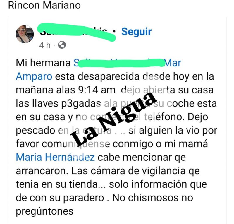 Desaparecida luchadora social de Zentla baja.