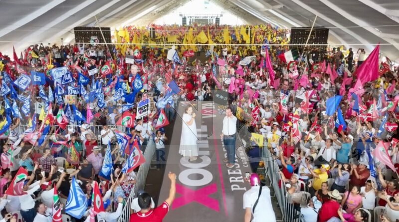 Con el compromiso de recuperar la grandeza de Veracruz, Xóchitl Gálvez y Pepe Yunes cierran campaña en Coatzacoalcos