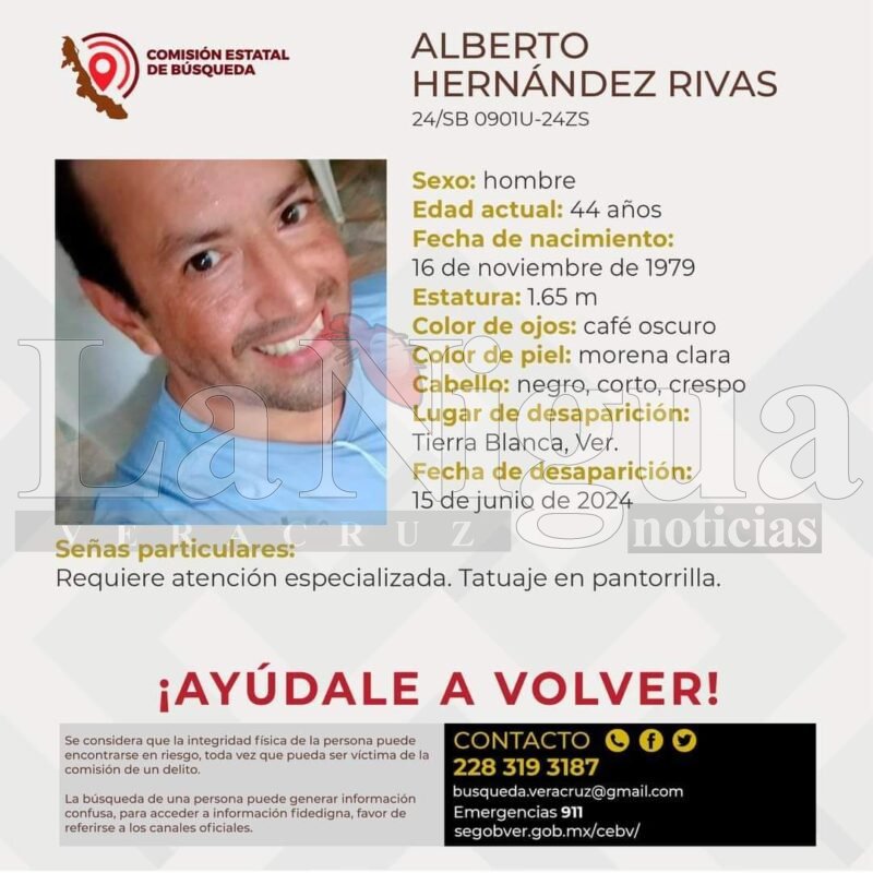 Reporte de Desaparición en Tierra Blanca