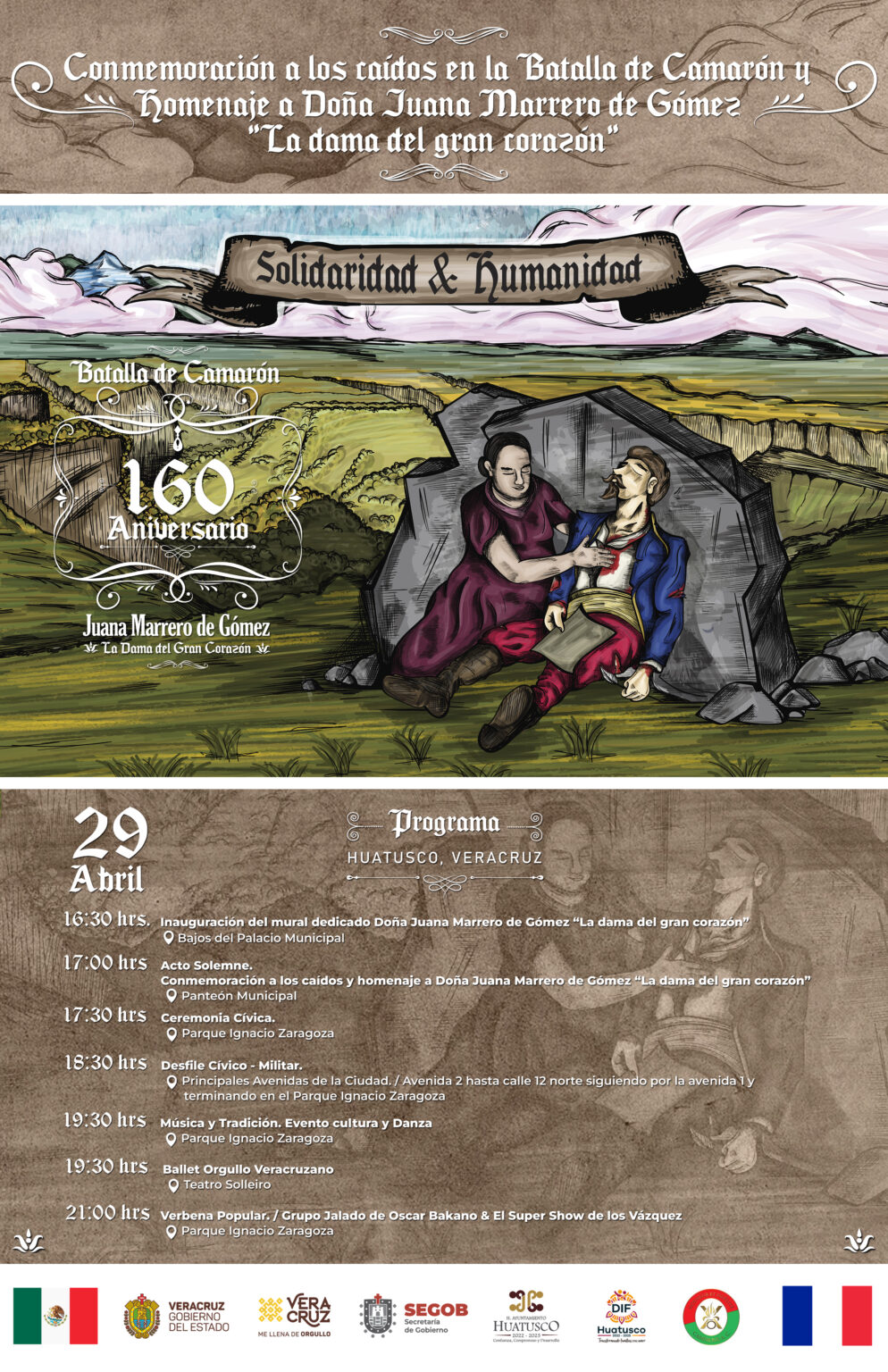 Conmemoración a los caídos en la Batalla de  Camarón y homenaje a Doña Juana Marrero de Gómez