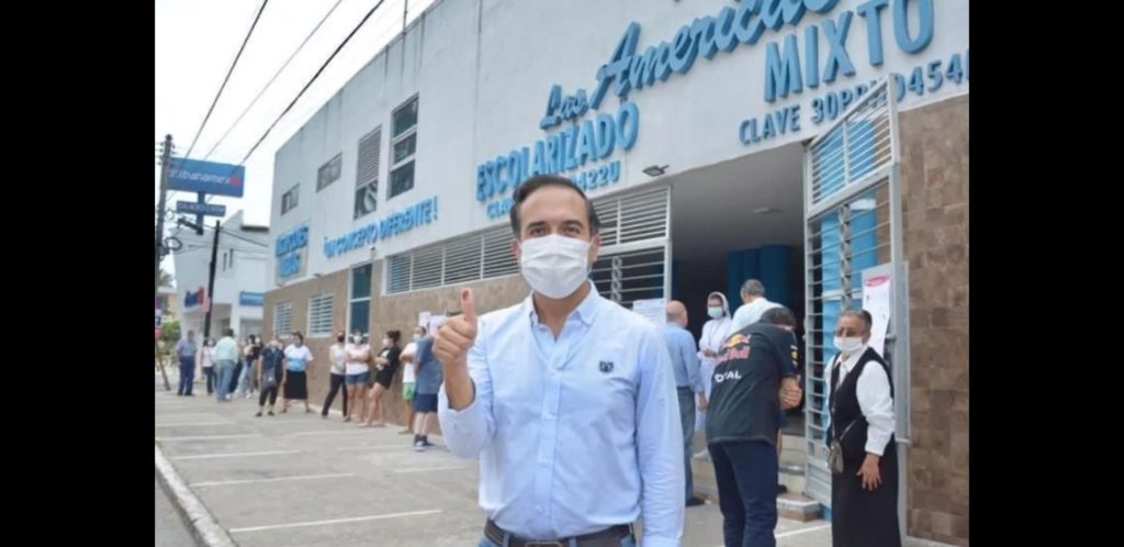 Violando ley electoral, el Alcalde de Veracruz llama a votar y movilizar gente en favor de su cuñada