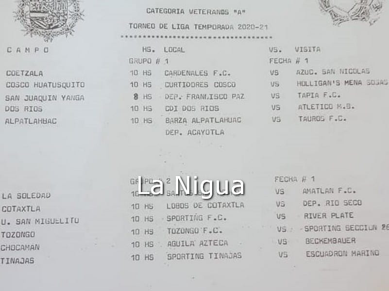 CDI Dos Ríos contra Atlético Monte Blanco abren veteranos