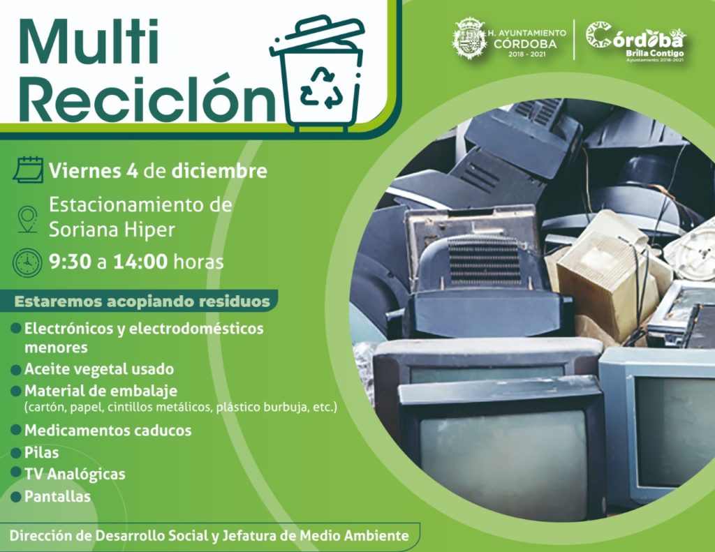 Recibirán basura electrónica y medicamentos caducos para su adecuada disposición final, invitan a la ciudadanía a sumarse por el medio ambiente