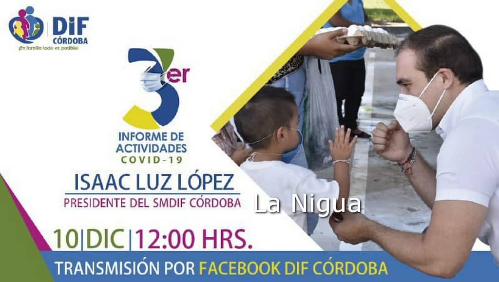 Presidente del DIF Córdoba presentará 3er. Informe de Actividades Especial COVID