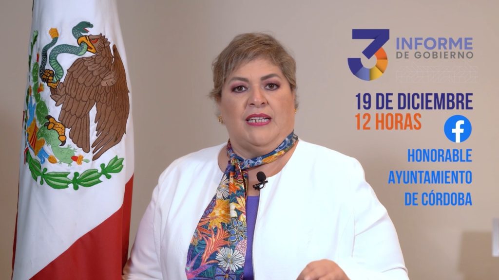 Alcaldesa de Córdoba rendirá Tercer Informe de Gobierno el 19 de diciembre