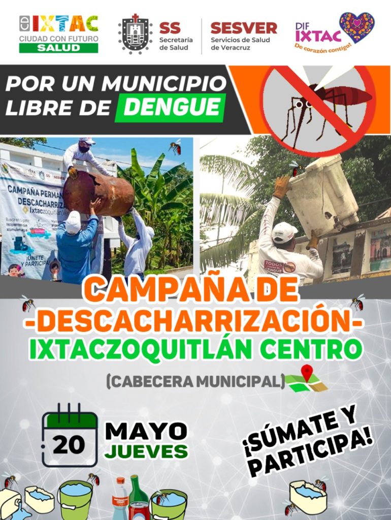 Este jueves arranca campaña de descacharrización en Ixtaczoquitlán