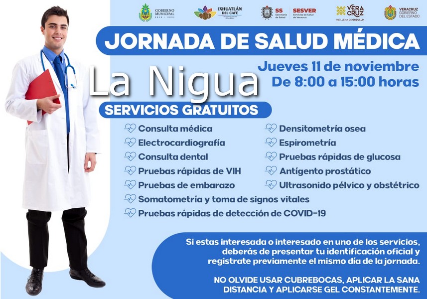 HABRÁ JORNADA MÉDICA GRATUITA IXHUATLÁN DEL CAFÉ