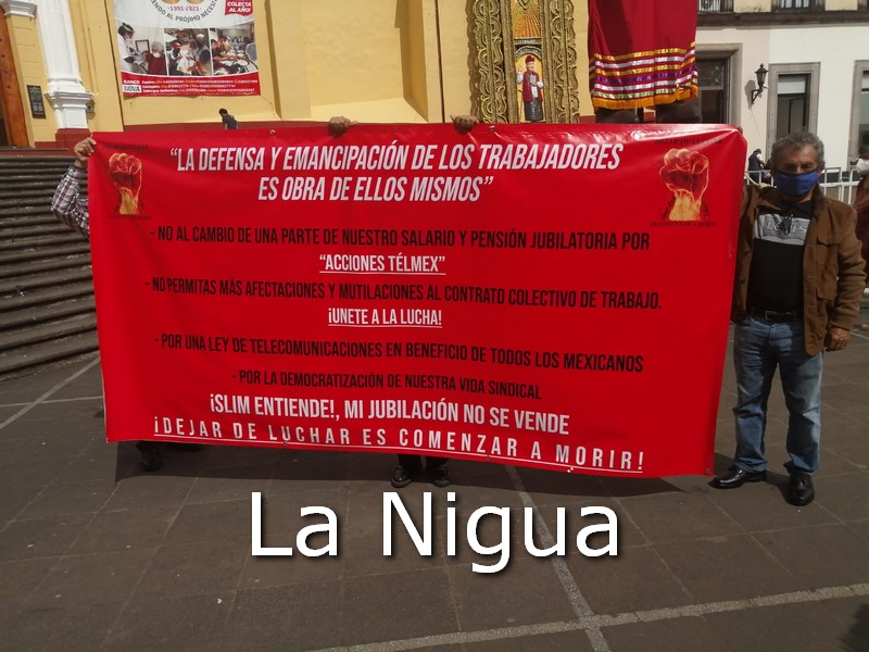 Jubilados y Pensionados de Telmex se manifiestan en contra del salario diferenciado