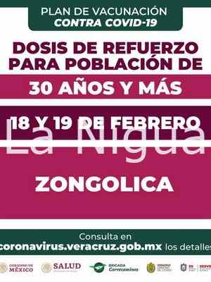 EN ZONGOLICA JORNADA DE VACUNACIÓN CONTRA EL COVID-19