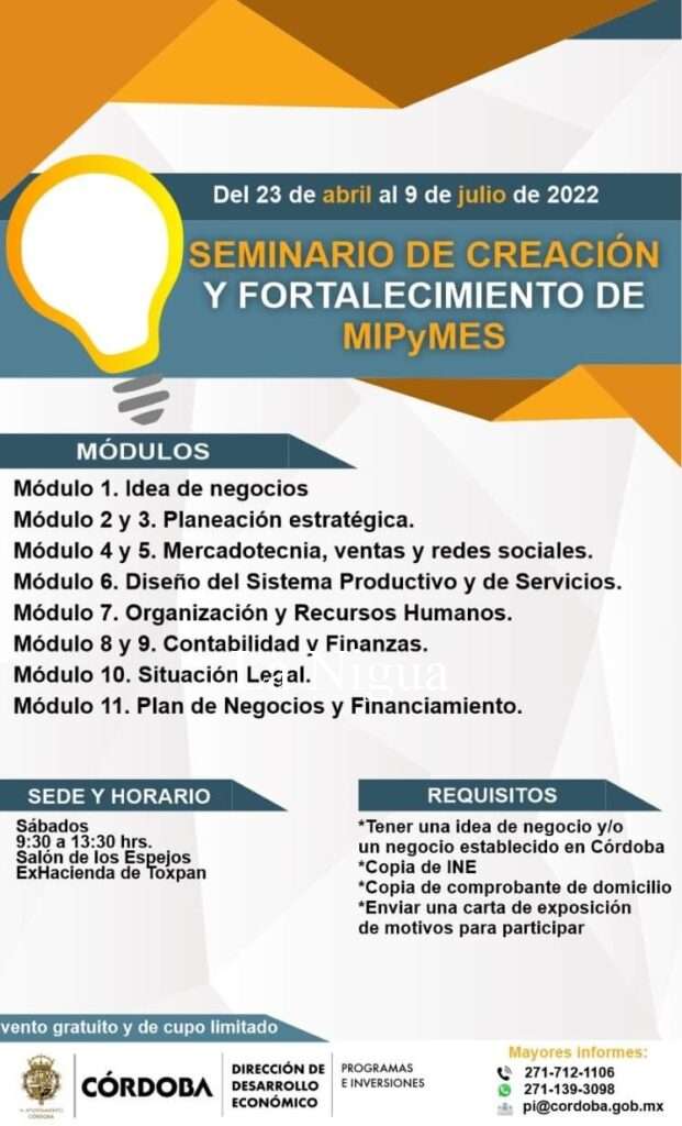 Impartirá Desarrollo Económico “Seminario de Creación y Fortalecimiento de MIPyMES”