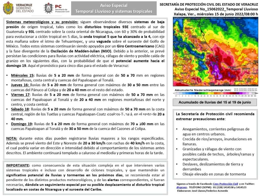 Informe Meteorológico 15 de junio de 2022