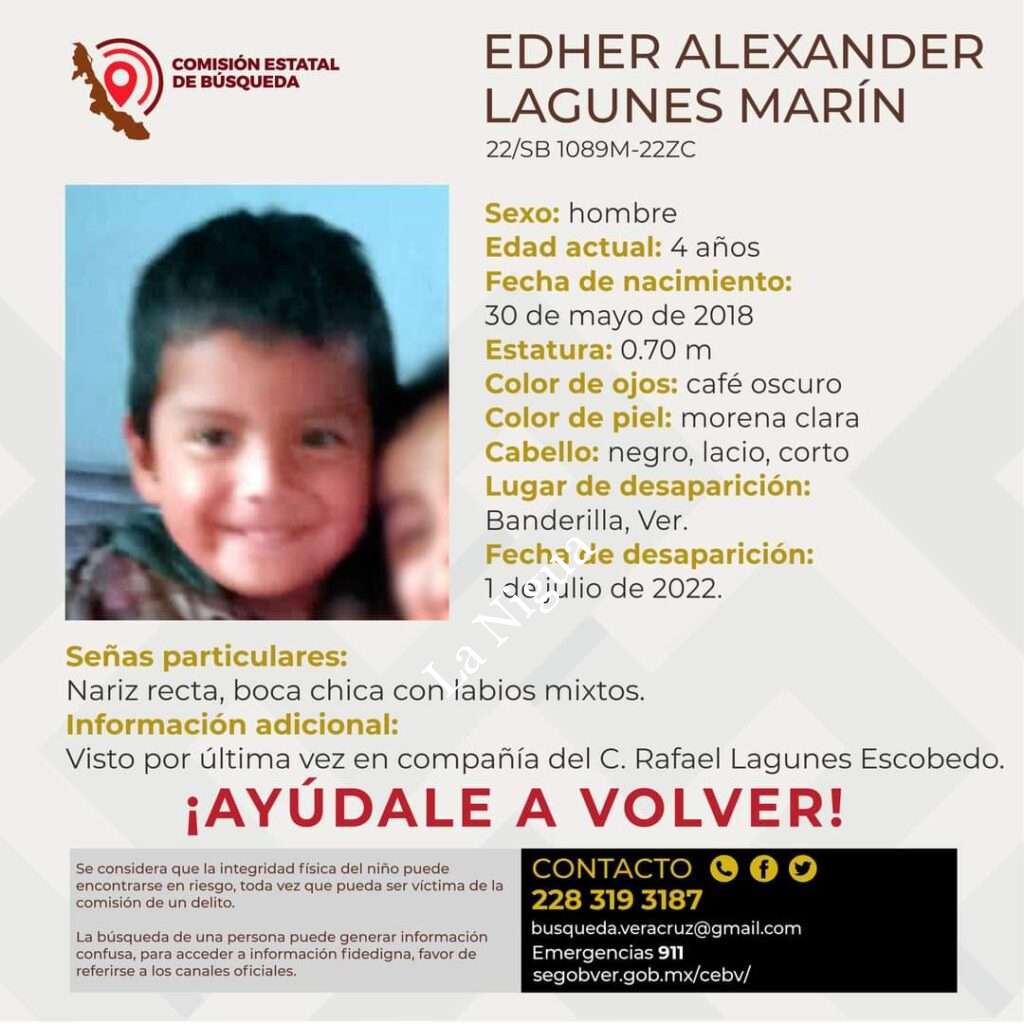 Buscan al pequeño Edher Alexander