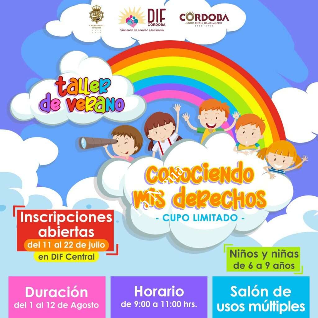 DIF Córdoba y Procuraduría Municipal de Protección de Niñas, Niños y Adolescentes invitan a curso de verano