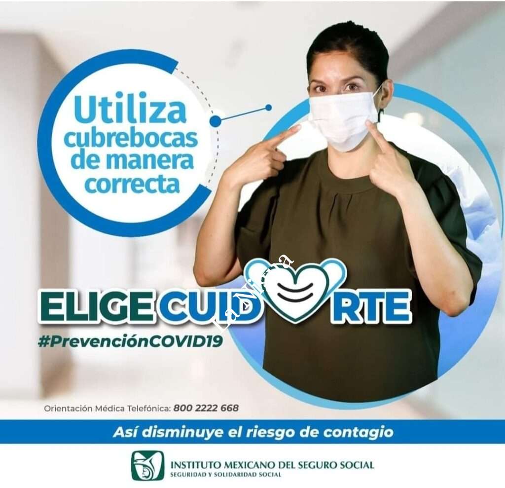 Promueve IMSS Veracruz Sur uso correcto de cubrebocas