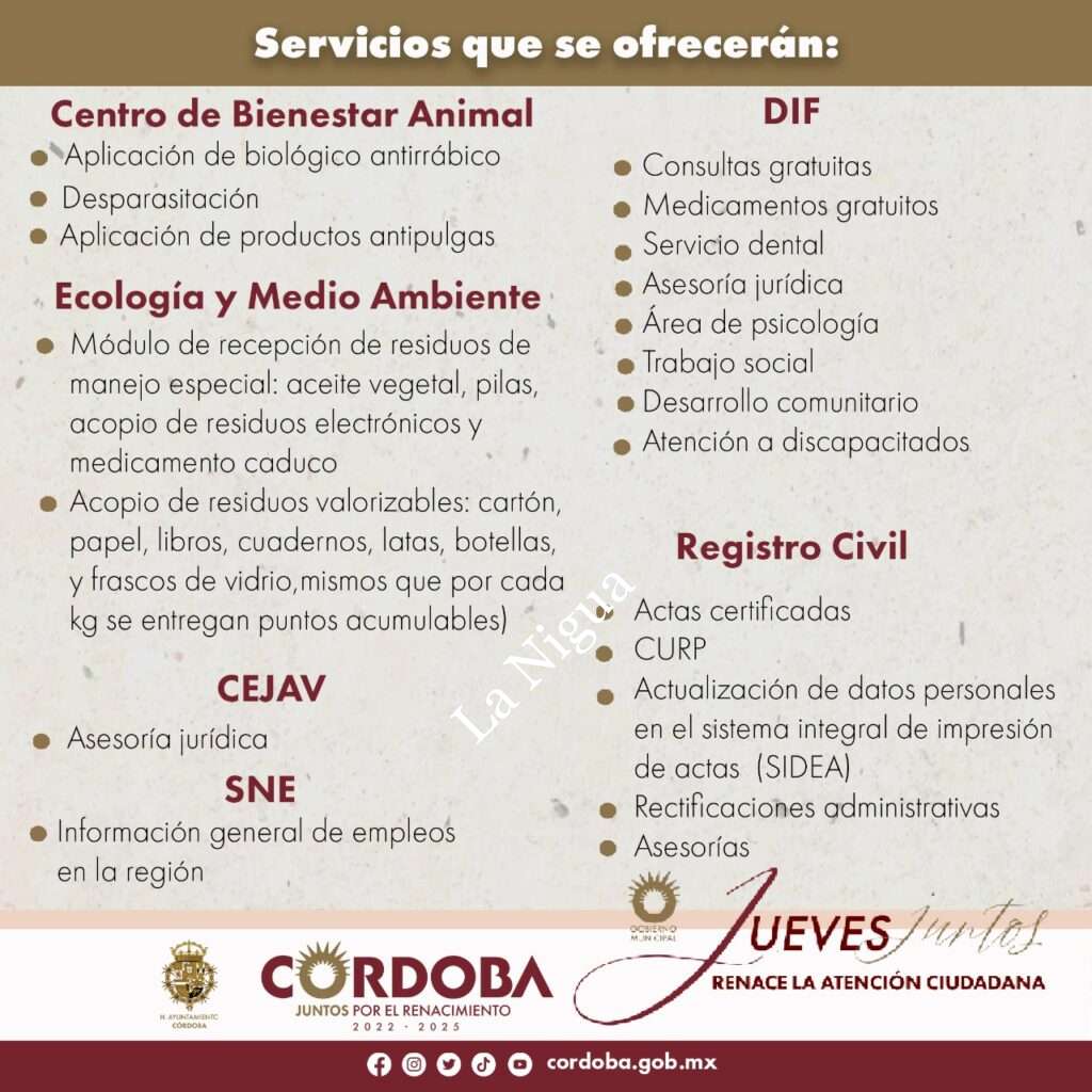 Habrá consultas médicas, medicamentos, vacunas antirrábicas y otros servicios gratuitos en el “Jueves Renace la Atención Ciudadana”