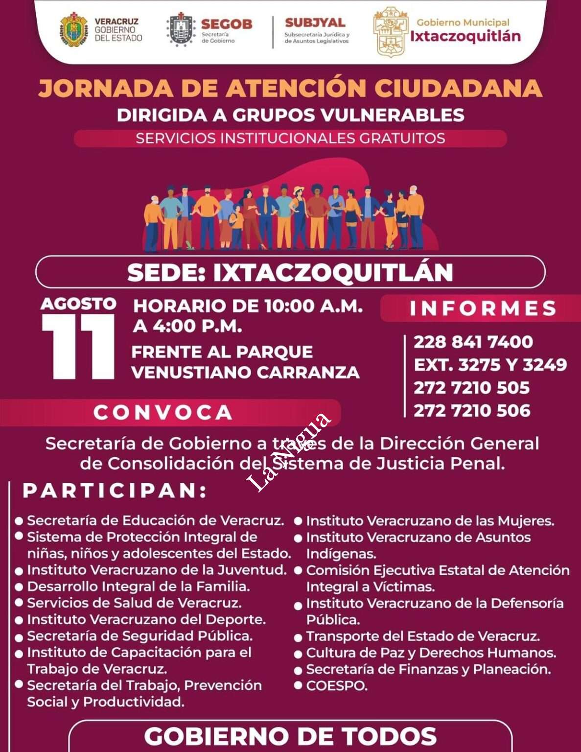 Invita ayuntamiento de Ixtaczoquitlán y la Dirección General de Consolidación del Sistema de Justicia Penal a Jornada de Atención Ciudadana