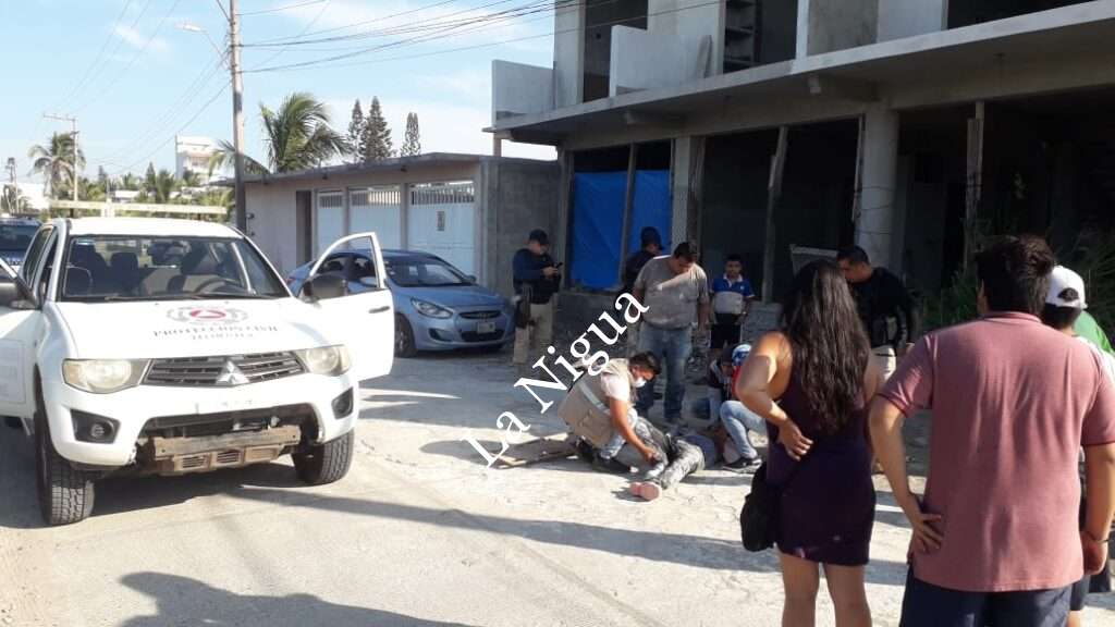 Recibe fuerte descarga eléctrica, un pintor en Tecolutla