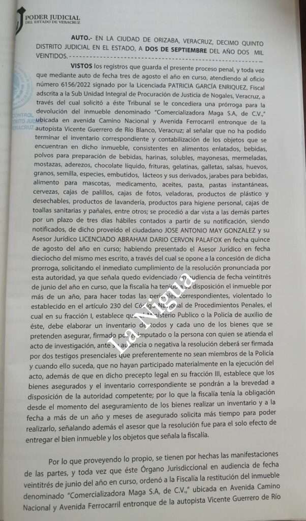 A un año del allanamiento, fiscal se niegan a entregar la bodega Maga, aunque ya hay orden por parte de juez.