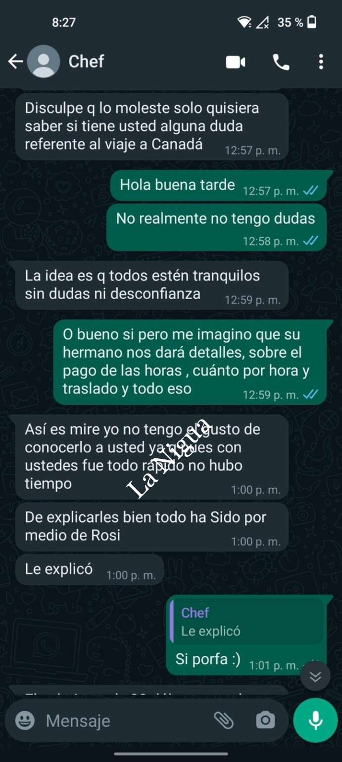 ESTAFAN A 40 PERSONAS CON SUPUESTO TRABAJO EN CANADÁ.