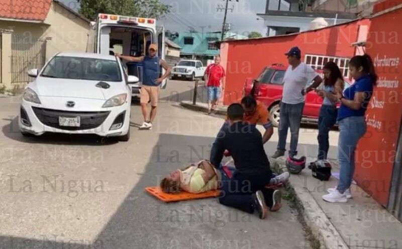 Accidente en Las Choapas deja una lesionada