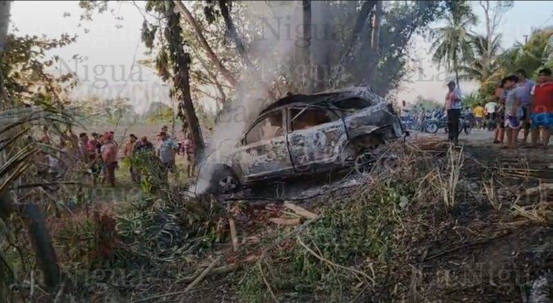 Muere calcinado al chocar su camioneta contra árbol en Huimanguillo
