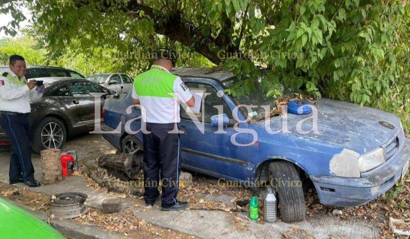 Pone Tránsito del Estado, la anarquía de los talleres mecánicos en Papantla
