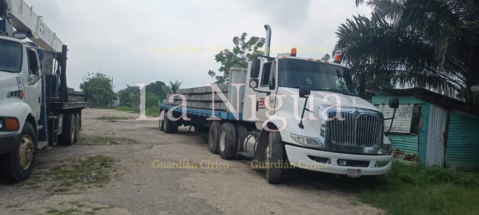 Llegan durmientes a Tancochapa para el proyecto del Corredor Interoceánico