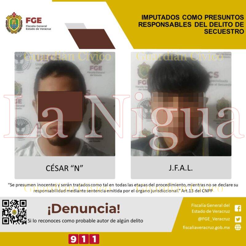 Imputados como presuntos responsables del delito de secuestro