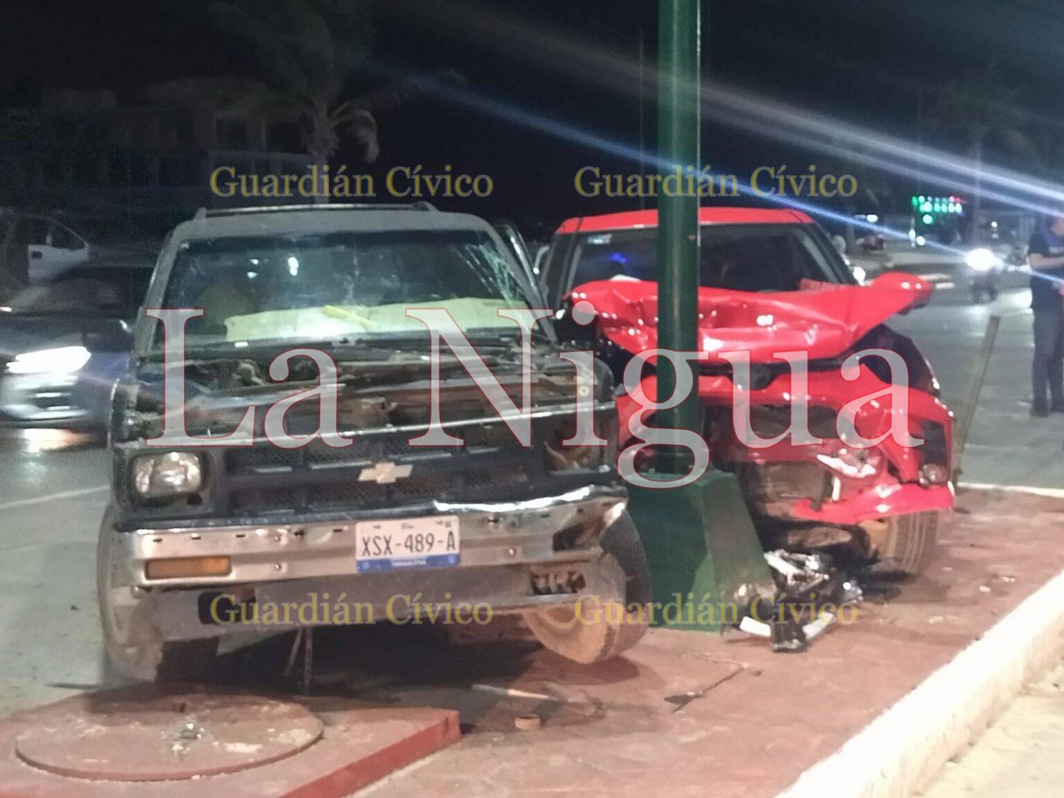 Fuerte choque en el Bulevar Costero de Playa Miramar