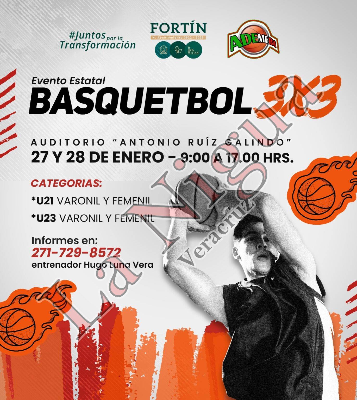 COMUDE los invita que participen en el evento estatal de #Basquetbol  3 x 3
