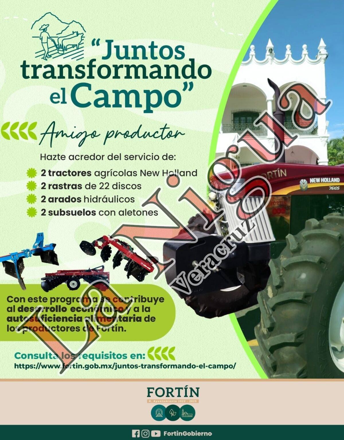Invitan a productores fortinenses a inscribirse al programa municipal “Juntos Transformando el campo”