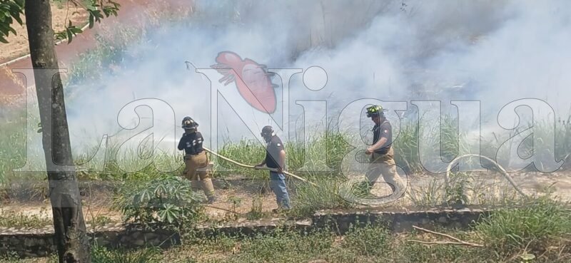 Evacuan a alumnos de la ESBAO por incendio de pastizal