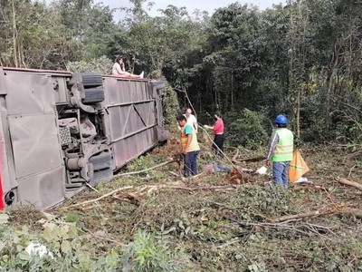 Al menos 6 muertos y 15 lesionados deja accidente de autobús en carretera Mérida-Cancún