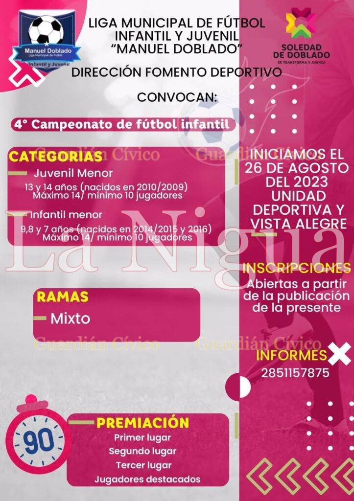 INVITAN A NIÑOS Y JÓVENES DE SOLEDAD A PARTICIPAR EN LA LIGA MUNICIPAL DE FÚTBOL. 1 img 20230817 wa00005718139758469590950