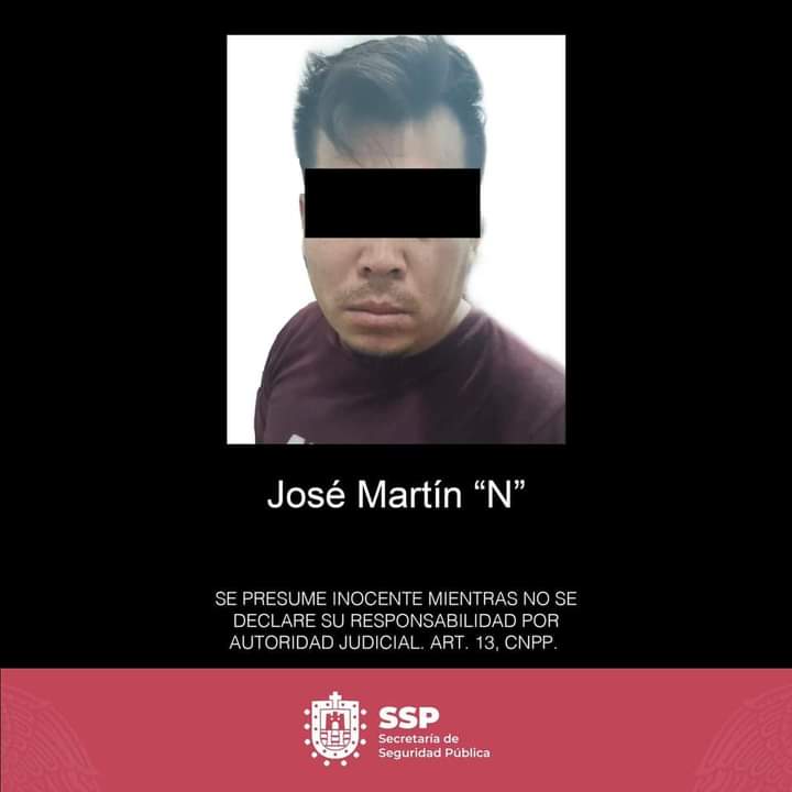 Coadyuva SSP con autoridades poblanas en detención de José Martín “N”, en Fortín